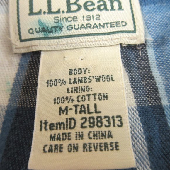 L.L. Bean Sweater Jacket Size M Zippered Flannel Lined - Picture 5 of 10